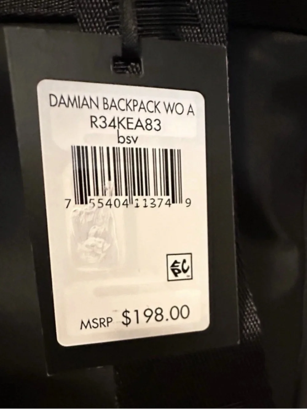 DKNY Damian Black Nylon Flap Laptop Travel Backpack